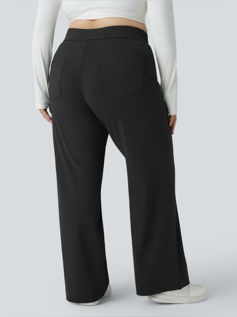 NWT Halara DayStretch High Waisted Pockets Straight Leg Casual Pants Black 1X - Picture 10 of 10